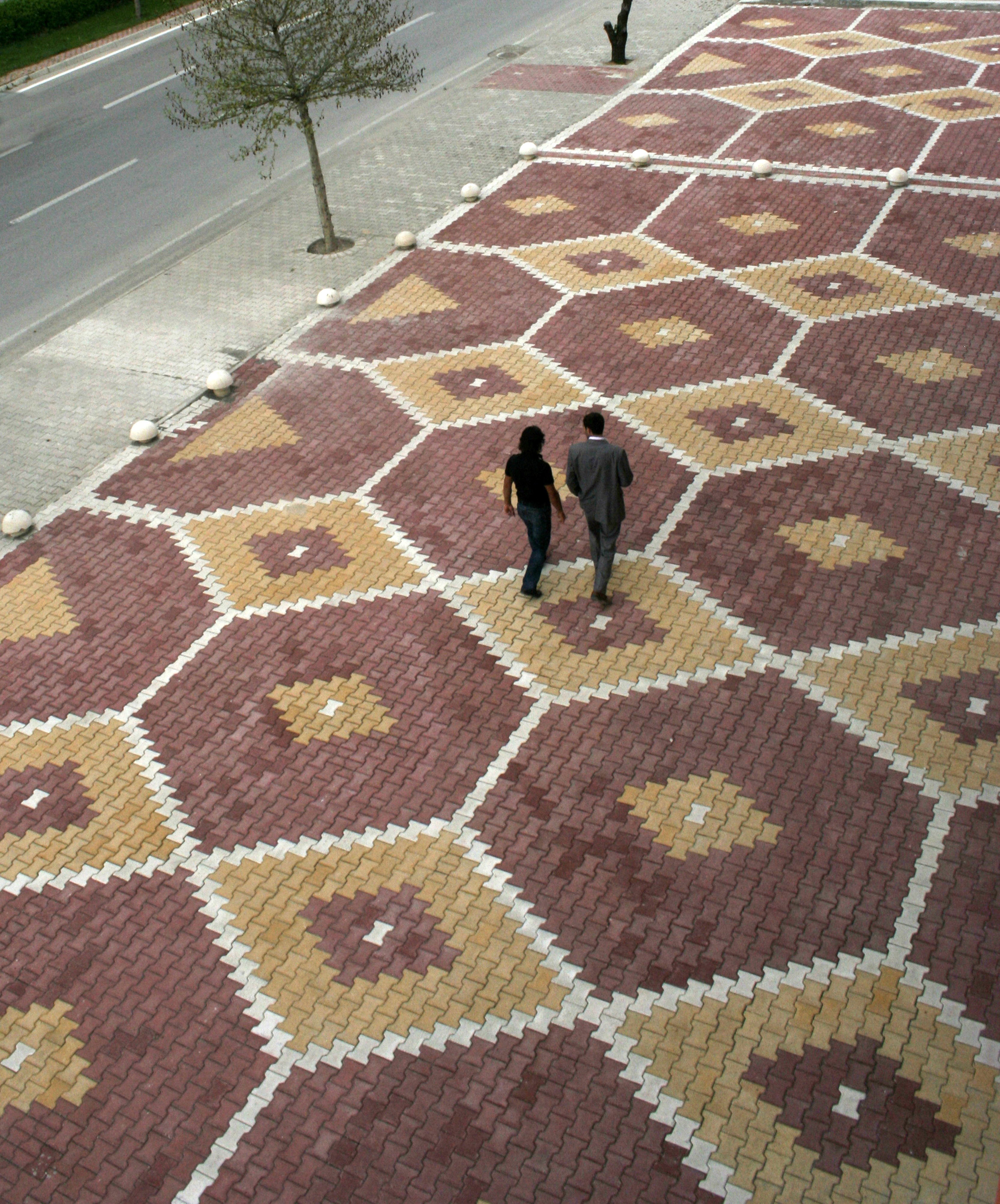 Paved Urban Sidewalk Grid
